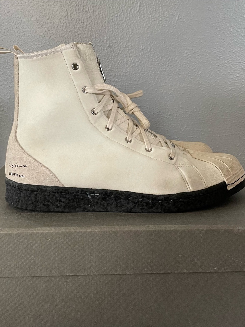 Adidas Yohji Yamamoto Y-3 White and Black Pro Zip High Sneakers Men’s Size 9